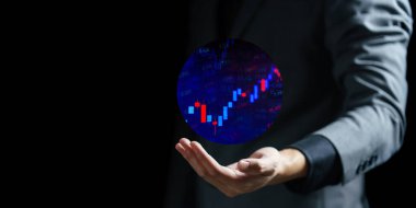 Borsa grafiğiyle el ele. borsa konsepti.