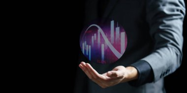 Grafikle gösterilen iş elinin dijital bileşimi