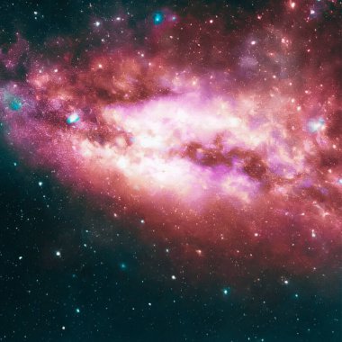 Nebula ve galaksiler uzayda. Bu görüntünün elementleri NASA tarafından desteklenmektedir.