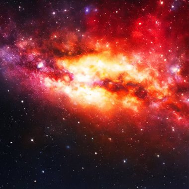 Galaksi ve yıldızlar. Nasa tarafından döşenmiş bu görüntünün unsurları.