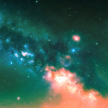 Nebula ve uzaydaki yıldızlar. Bu görüntünün unsurları Nasa tarafından desteklenmektedir. 3d oluşturma.