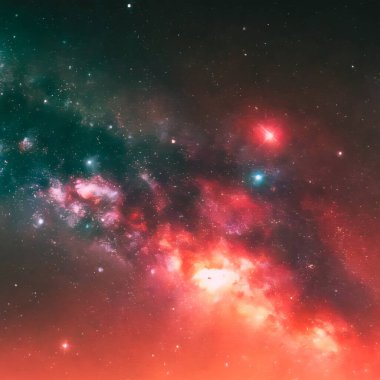 Renkli nebula ve galaksi. Soyut arkaplan. Bu görüntünün unsurları Nasa tarafından desteklenmektedir.