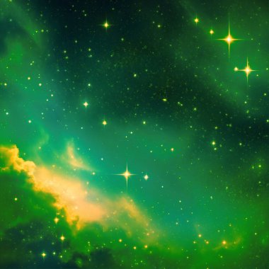 Bir uzayda yıldızlar ve toz