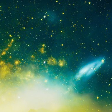 Yıldızlı gece arkaplanı Sütlü yıldız ve yıldızlarla, uzayda nebula