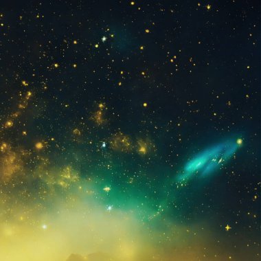 Yıldızlı gece gökyüzü ve uzayda nebula