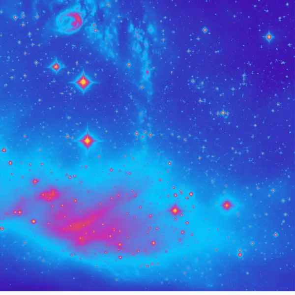 Yıldızlı ve parıltılı mavi arkaplan