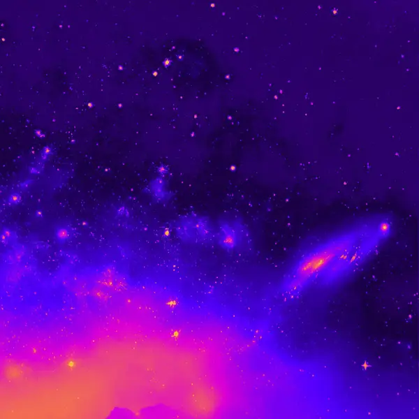 Yıldızlı ve nebulalı soyut uzay arkaplanı, vektör illüstrasyonu