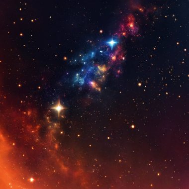 Uzay ve yıldızlarla dolu renkli bir galaksi. soyut arkaplan