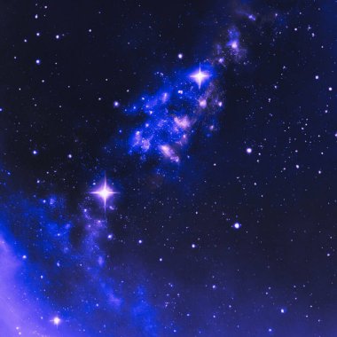 Gece gökyüzünde yıldızlar, arka plan ile