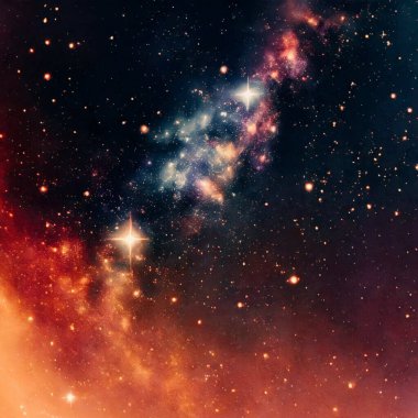 Uzayda bir nebula. Bilim kurgu bilimi geçmişi. Bu görüntünün unsurları Nasa tarafından desteklenmektedir