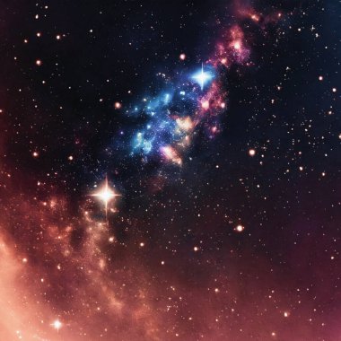 alan arkaplanı. Yıldızları, galaksileri ve yıldızları olan nebula.