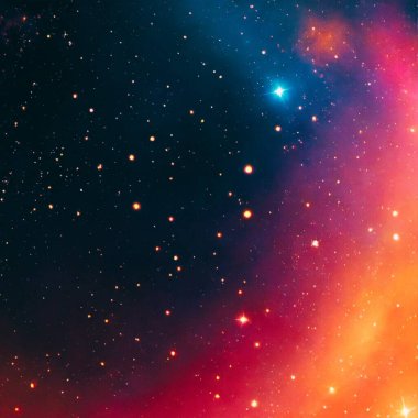 Renkli yıldızlı gece gökyüzü uzay arka plan