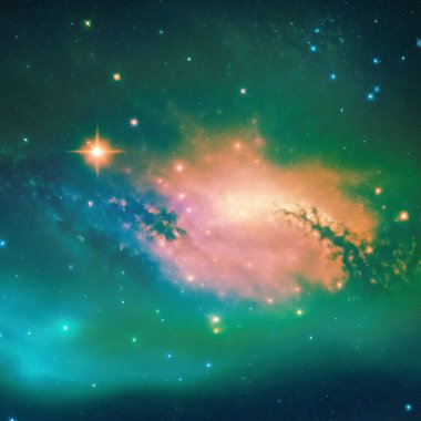 Güzel bir nebula ve uzayda yıldızlar. Bu görüntünün unsurları Nasa tarafından desteklenmektedir.