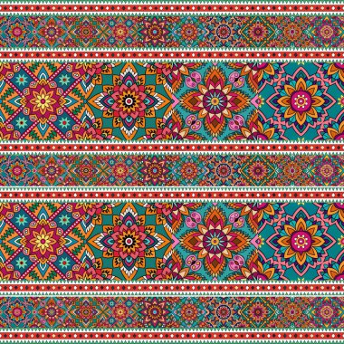 Etnik çiçek seamless modeli. Soyut dekoratif desen