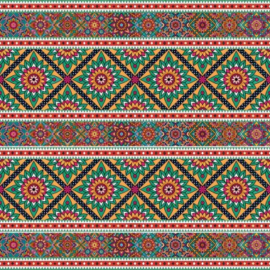 Etnik boho kusursuz desen. Yazdır. arka plan tekrarlanıyor. Kumaş tasarımı, duvar kağıdı.