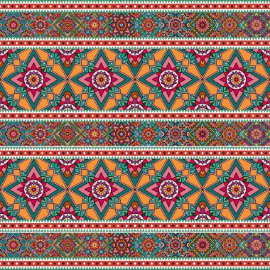 Etnik çiçek seamless modeli. Soyut dekoratif desen