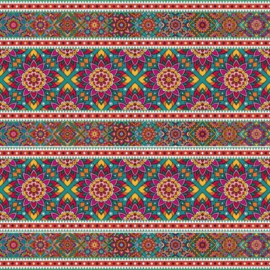 etnik çiçek seamless modeli