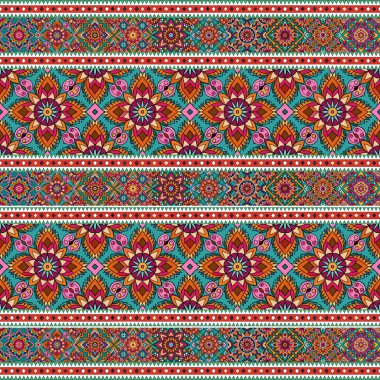 Etnik çiçek süsü. Kusursuz desen