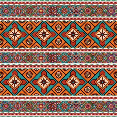 Renkli desenli kabile biçiminde kusursuz vektör dokusu