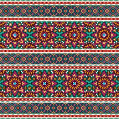 Etnik kabile süsüyle kusursuz desen, vektör illüstrasyonu