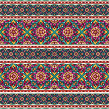 Kusursuz etnik model. Renkli süsleme süsü, Meksika tarzı, boho tarzı..