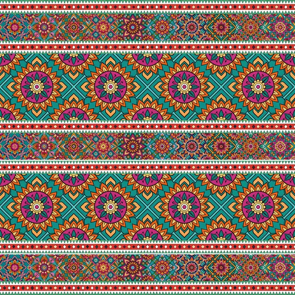 Renkli etnik dikişsiz desen, vektör illüstrasyon