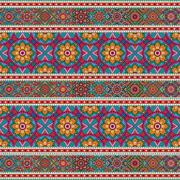 Etnik motiflerle Dikişsiz örüntünün Vektör İllüstrasyonu