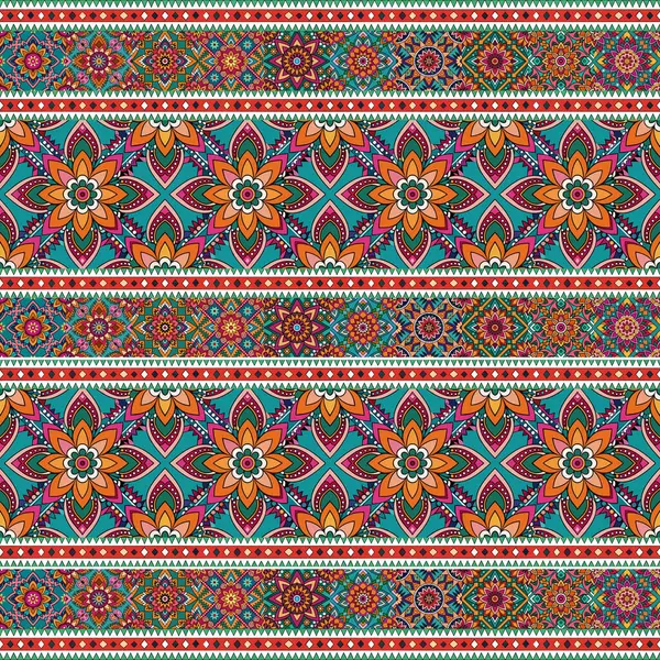 Etnik çiçek elementlerinin vektörsüz deseni