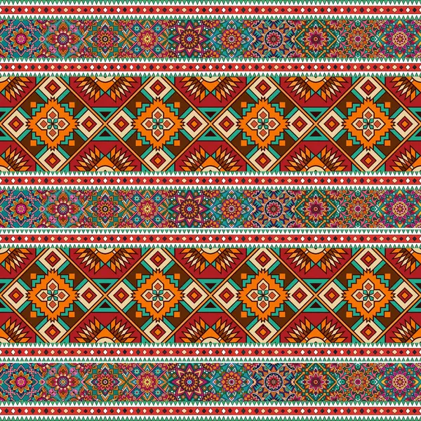 Renkli geometrik şekillerin kusursuz etnik deseni