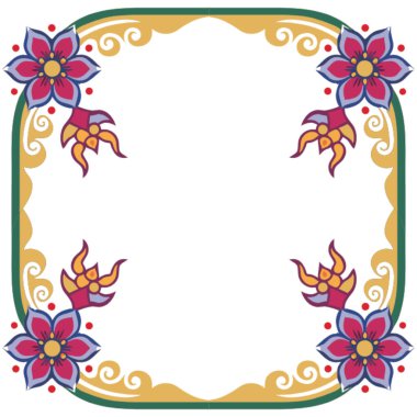 Boho biçiminde vektör çiçek çerçevesi.