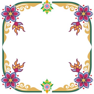 Davetiye kartı için çiçek süslemesi vektör illüstrasyonu