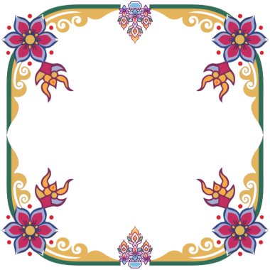 renkli çerçeve çiçek. vektör çizim