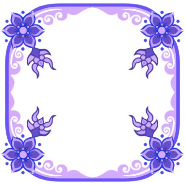 Vektör çizimi. Bir deseni olan çiçek çerçeveleri.