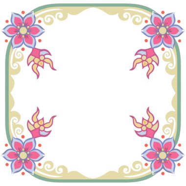 Metin için kopyalama alanı olan çiçek vektör çerçevesi