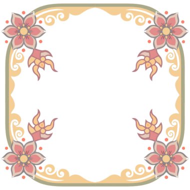 çiçek süsleme çerçeveyle
