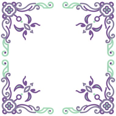 Çiçek süslemeli klasik çerçeve