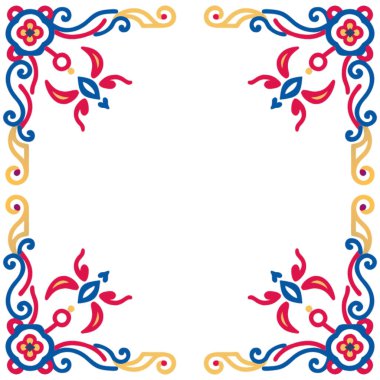 Çiçek kenarlıklarının vektör kümesi.