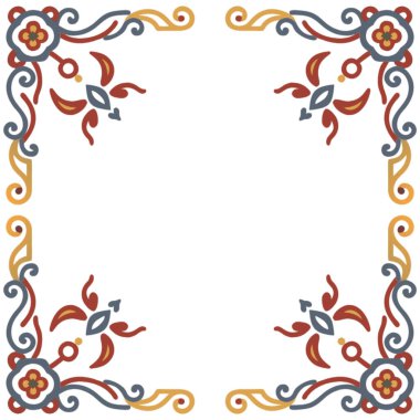 Vintage çerçeve ve süs, vektör illüstrasyonu.