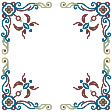 Çiçek çerçeveli süs kenarlıklarının vektör kümesi