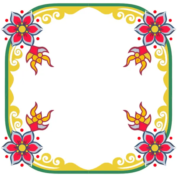 çiçek ve süslemeli vektör çerçevesi