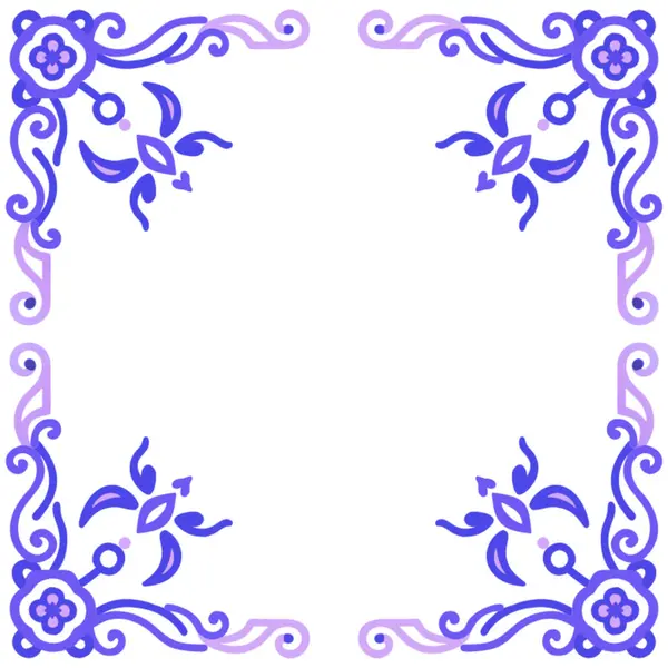 Mavi çiçek süslemesinin vektör illüstrasyonu