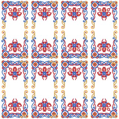 etnik çiçek seamless modeli