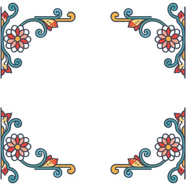 Davet için güzel çiçek süsleme vektör çizim