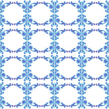 Mavi ve beyaz olarak kusursuz vektör deseni