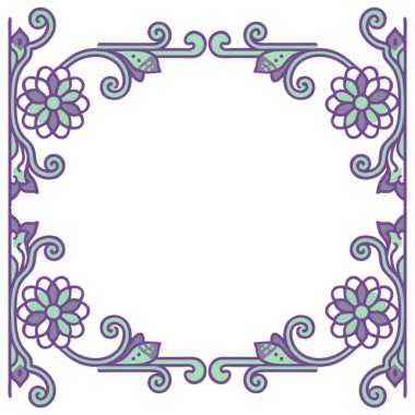 Süslü vektör çiçek çerçevesi.