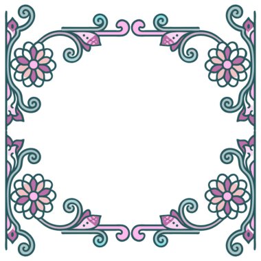 Dekoratif çerçeve çiçek tasarım