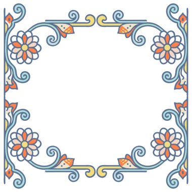 Metin için yeri olan dekoratif çiçek kenarı