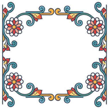vector illustration of beautiful floral frame