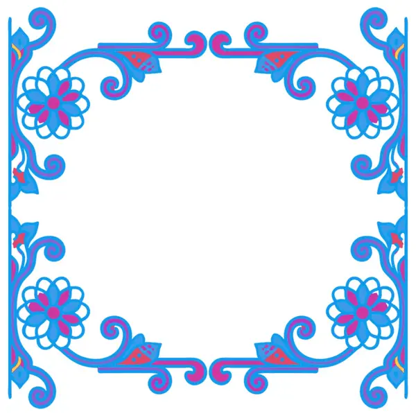 Çiçekli mavi ve beyaz çiçek çerçevesi