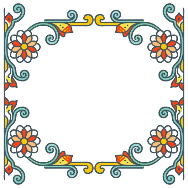 Çiçek dekoratif vektör kenarı